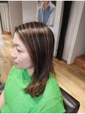 大人3Dハイライト白髪ぼかし