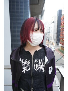 シィーム(cime) ワインレッド×ブラック デザインカラー ハイトーン