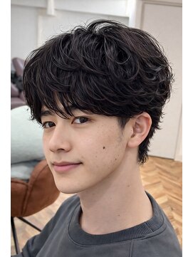 ハクオム 大須(HaKU Homme) メンズニュアンスパーマ韓国風波巻きナチュラルフェザーマッシュ