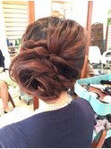 編み込みアップスタイル★サイドアップ【ヘアセット　立川】