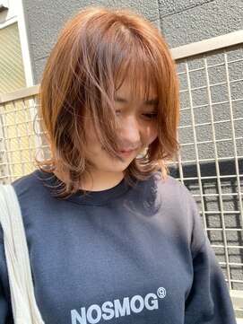 ジウ 上通り(JIU) ツヤ感ブラウンナチュラル大人可愛いひし形小顔外ハネボブ