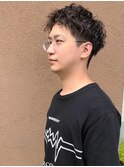 人気のソフトツイスト王道マッシュ/前髪パーマ/アッシュブラック