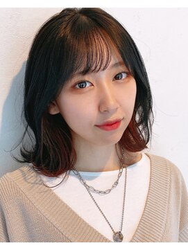 ザブックハンドサロン(The book hand salon) ブラック×ピンク×ミディアム