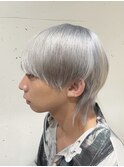 メンズハイトーン/シルバーカラー/ホワイト/マッシュウルフ
