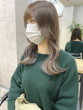 サクラ オモテサンドウ(SAKURA) 結んで簡単に隠せるインナーカラーグレー　表参道美容室