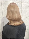 透明感抜群！ブリーチ2回のミルクティーベージュ　表参道