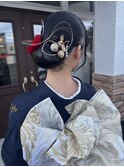 成人式ヘアセット◯タイトなシニヨンスタイル