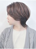 =マッシュウルフカットくびれショートウルフレイヤー30代40代