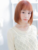 モッズヘア 越谷(mod's hair)&nbsp;ぱっつん前髪ミルクティーピンク小顔ミニボブh3越谷10代20代30代