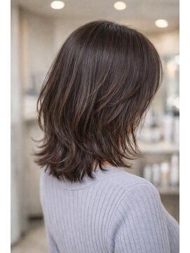 クオリス 上板橋店(QUALIS) 髪質改善◎春の軽やかミディアムレイヤー×シースルーバング