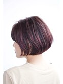 ピンクボブ/バレイヤージュ/縮毛矯正ヘア