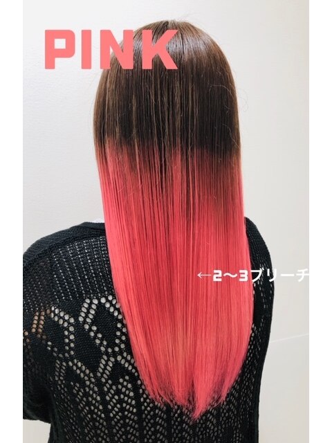 派手髪×ピンク
