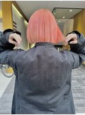 ピンクカラー　ケアブリーチ　ピンクヘア　ハイトーンカラー