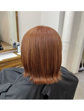 アジールヘア 北千住駅西口店(agir hair) オレンジカラー韓国ブリーチ北千住