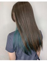 エストヘア 大宮店(est hair)&nbsp;エアストレート/3Dハイライト/インナーカラー/ブルーカラー