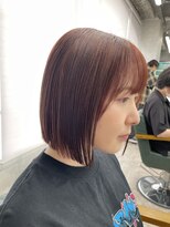 リミットバイアフィナー 大宮店(limit by Afinar) 切りっぱなしボブ/ワインレッド/ボブ