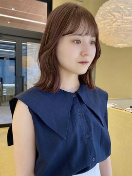 スニュウ(snuw) 切りっぱなしボブ小顔カットグレージュミルクティ