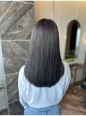 髪質改善 レイヤーカット グレージュ前髪なし 20.30代女性