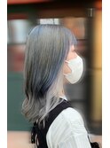 【YUKA】グレージュ×ホワイトイヤリングカラー