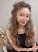【ヘアセット】ふわふわハーフツインアレンジ