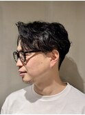 大人ニュアンスパーマ清潔感ヘア理容室武蔵小杉シェービング眉毛