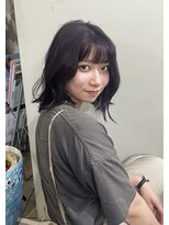 ニルバ(niLva)&nbsp;ブリーチなし透明感ラベンダーコリアンブラック×レイヤーボブ