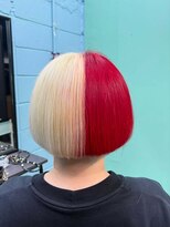 ワッツアップ 下北沢(What's up) ツートーンボブ レッド×ブロンド