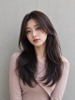 ラックスビーギャラリー なんば駅前店(LUXBE GALLERY) 広がり対策 ミルクティーベージュ ワンレンロング 30代