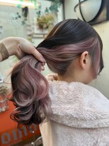 モモ(momo)&nbsp;インナーカラーイヤリングカラーピンクベージュハイライト原宿