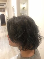 ヘアー カラー キー(HAIR color KEY)&nbsp;グレージュ（ブリーチ＋カラー）パーマスタイル