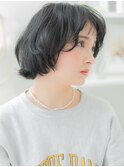 オン眉黒髪小顔くせ毛風ショートマッシュボブa越谷20代30代40代