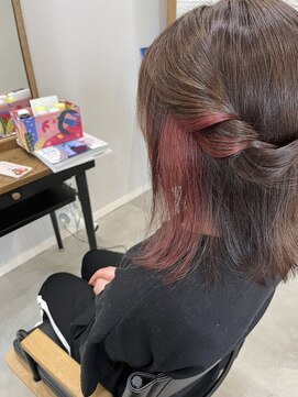 ラフ(LAFF) ミディアム/インナーカラー/ベージュ/ピンク/くすみピンク