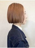 【TALO】切りっぱなしアゴ上ミニボブ×ハイトーンオレンジ