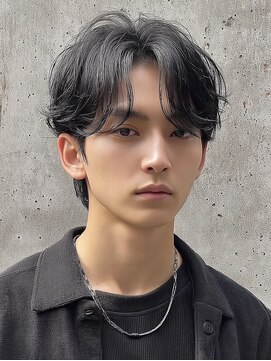 レア 渋谷(Le'a) 【Le’a】メンズカット ニュアンスパーマ センターパート