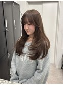 ブラウンベージュ×ロングレイヤー