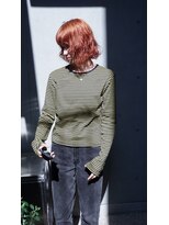 ヴァーディ オモテサンドウ(Vardy omotesando)&nbsp;orange/オレンジ ブラウン ブリーチカラー ボブ ハイトーン