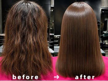 エノア 青山(ENORE)の写真/ダメージ毛も感動のツヤ感。ENORE独自処方の髪質改善トリートメント