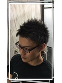 アップバングツーブロックヘア