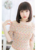重軽MIX☆厚めバンググレイアッシュツヤ髪ぶつ切りボブb1