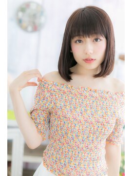 ミック ヘアアンドメイク アップ 駒込店(miq Hair&Make up) 重軽MIX☆厚めバンググレイアッシュツヤ髪ぶつ切りボブb1