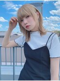 ハイトーン/ウルフヘア/透明感ヘーゼルベージュ