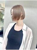 ブリーチ1回♪透明感ミルクティーグレージュ×ショートボブ
