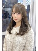 シアーベージュ　ローレイヤー　ブリーチなしダブルカラー