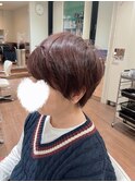 ピンクブラウン×マッシュ