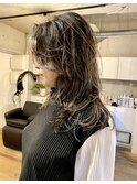 30代40代☆外国人風☆細かめハイライト☆カジュアルウルフ