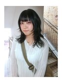 ハッシュカットレイヤーカットウルフカットミディアムレイヤー