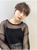 くすみベージュ/ショート/前髪/レイヤー/髪質改善/縮毛矯正/富山