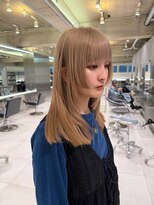 ダブ アオヤマ(DaB AOYAMA)&nbsp;ハイトーンミルクティーベージュ姫カットレイヤーカット