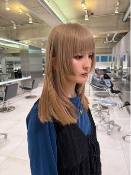 ダブ アオヤマ(DaB AOYAMA) ハイトーンミルクティーベージュ姫カットレイヤーカット