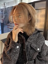 ラ キング(LA KING)&nbsp;イメチェン/ピンクベージュ/アンブレラカラー/前髪/名古屋栄